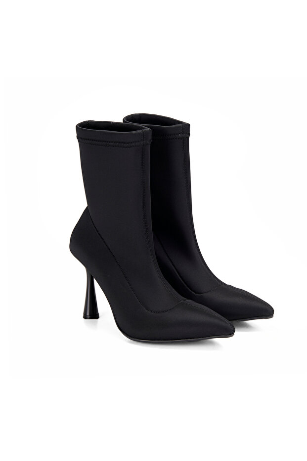 Kadın Siyah Topuklu Bot - 1