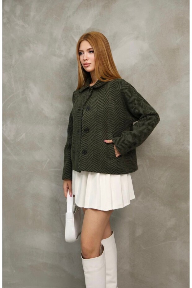 Houndstooth Patterned Dalida Stamp Jacket - Tns-4429 - 1