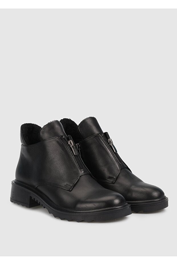 Siyah Deri Kadın Bot - 2