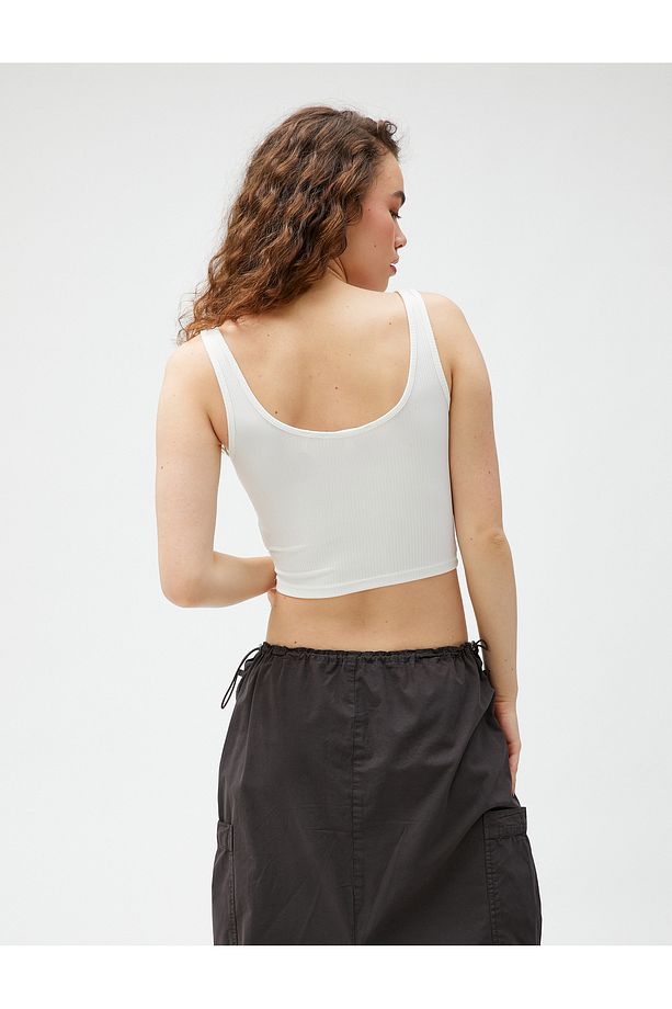 Crop Fitilli Atlet Basic U Yaka - 4