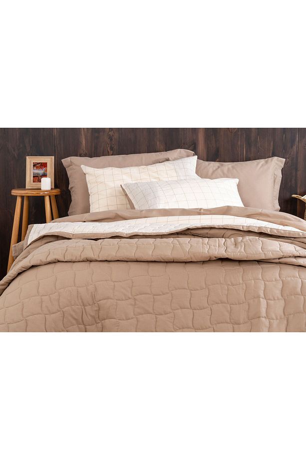 NORWICH Mocha %100 Pamuk King Size Yatak Örtüsü Seti - 3