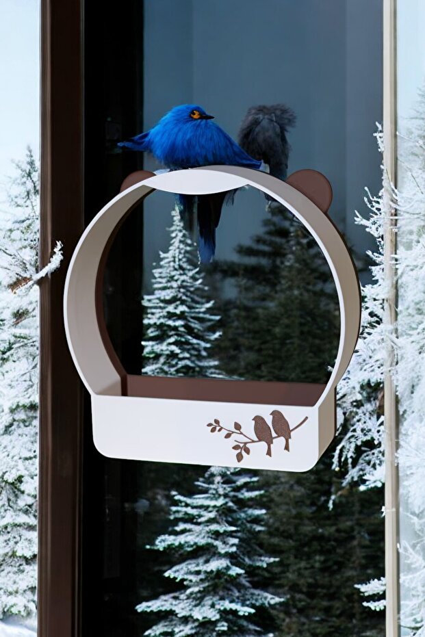 Bird Patterned Premium Window Adhesive Bird Feeder with Glass Suction Cup Transparent Balcony Outdoor