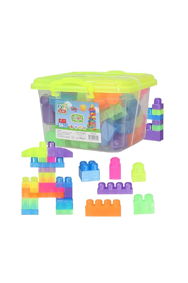 Play Blox Yapı Oyuncakları 3059 Neon Renkler Mega Blok Seti 56 Parça Kovalı - 8