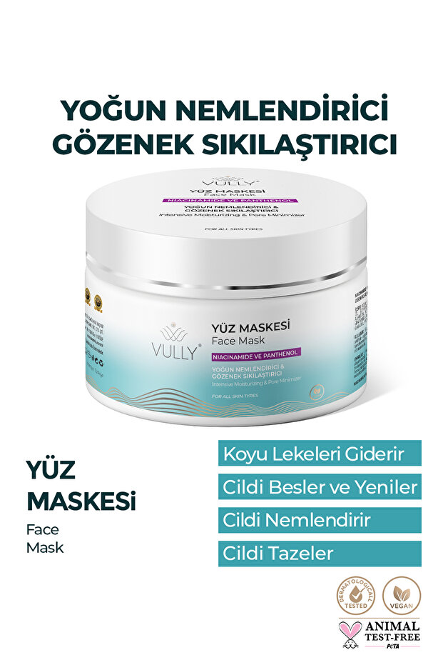 Pore Firming and Intensive Moisturizing Face Mask 150 Ml (Niacinamide - Panthenol)