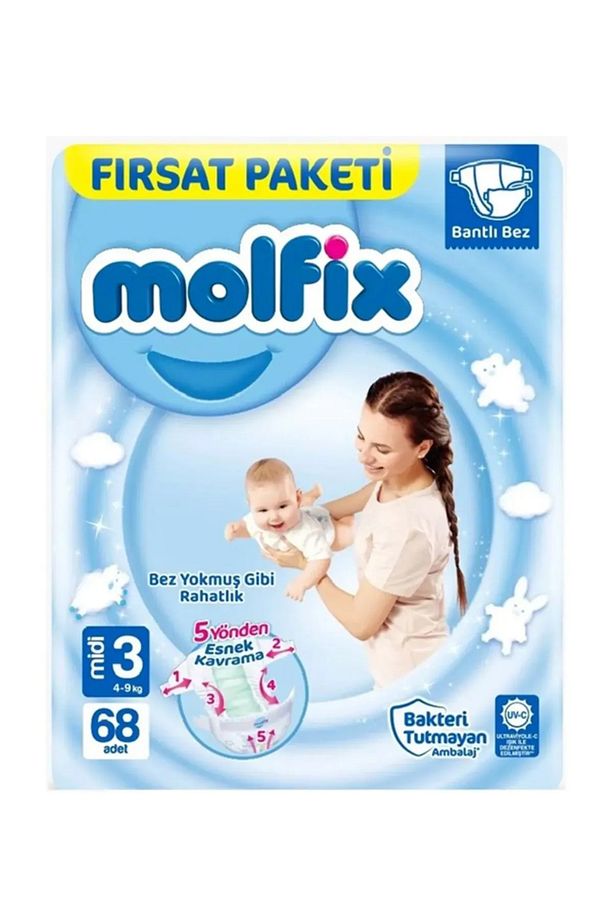 Bebek Bezi 3 Beden Midi Dev Ekonomik Paket 68 Adet - 1