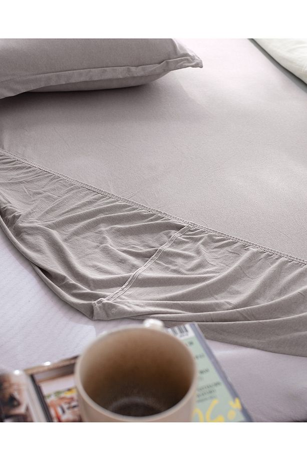 Cassis Cotton Tek Kişilik Comforter Set - Gri - 6