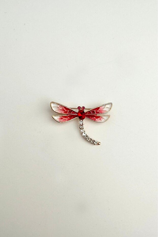 Mineli Taşlı Yusufçuk Broş (en:5 Cm Boy:4 Cm) - 2