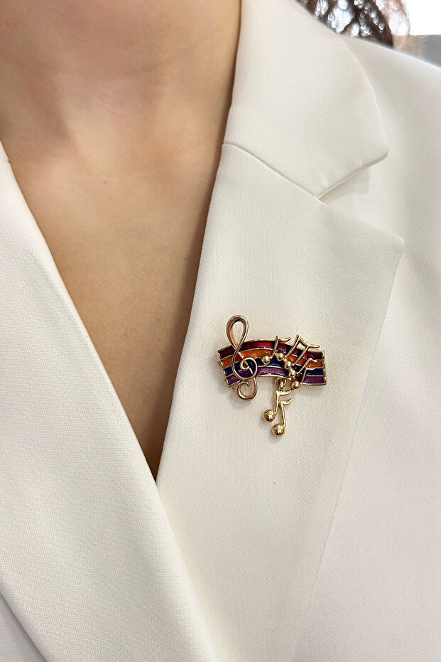 Müzik Notalar Broş (Ölçü:3,5 cm) - 1