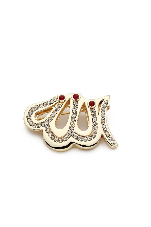 Allah Yazılı Taşlı Broş - 3