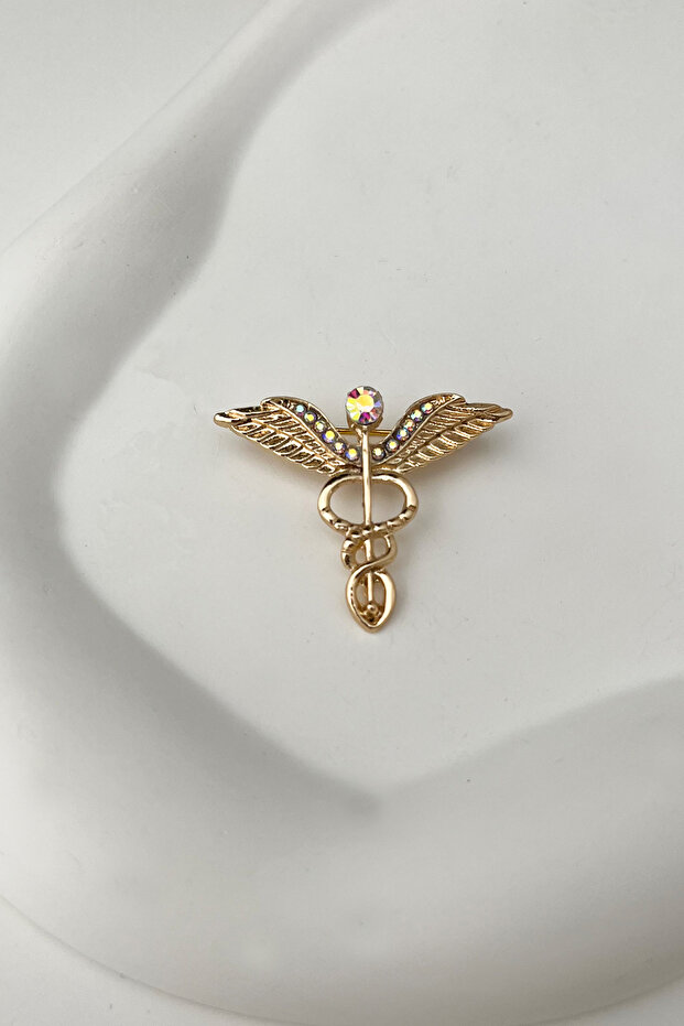 Tıp Sembolü Broş (Ölçü:3cm) - 2