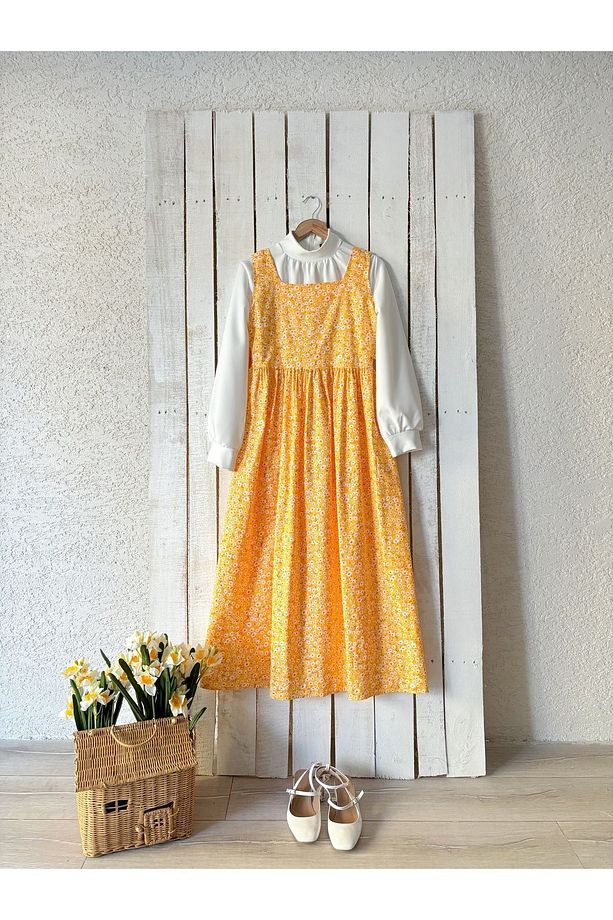 Sarı Papatya Desenli Poplin Jile - 2