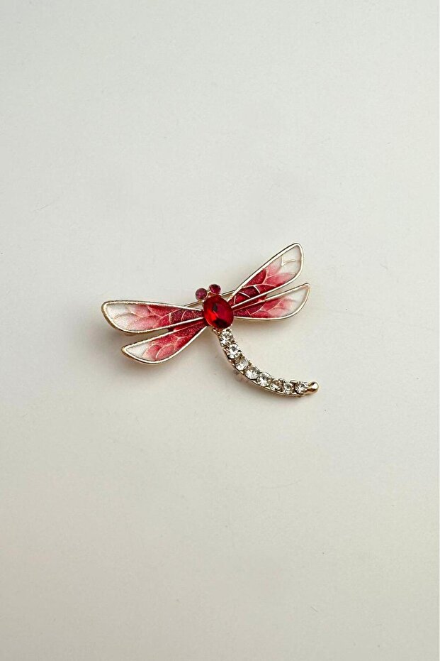 Mineli Taşlı Yusufçuk Broş (en:5 Cm Boy:4 Cm) - 3