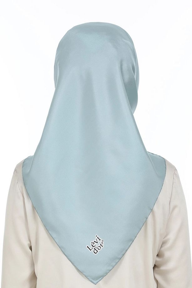 Bebe Mavisi Levidor Düz Twill İpek Eşarp - 3