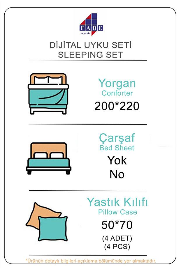 Plaid Patterned Digital Double Sleeping Set - 2