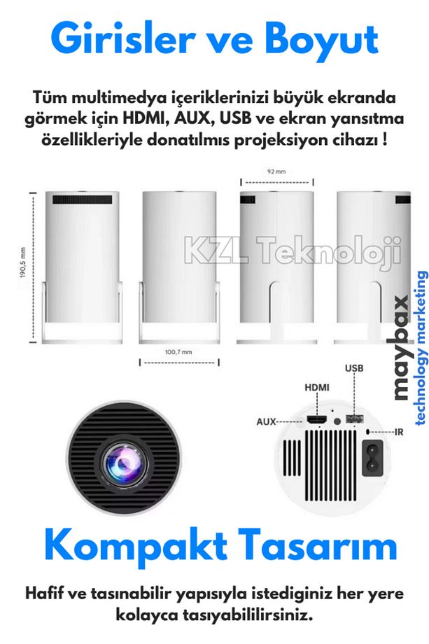 Taşınabilir Sinema Projeksiyon 720P  BT5.0 Wİ-Fİ6 Ekran Yansıtma 10.000 Oyun Kablosuz 2 Joystick - 8
