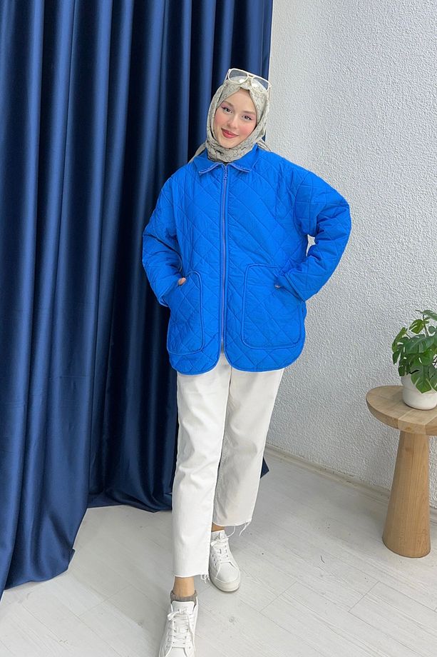 Ribanalı Kapitone Ceket - 5