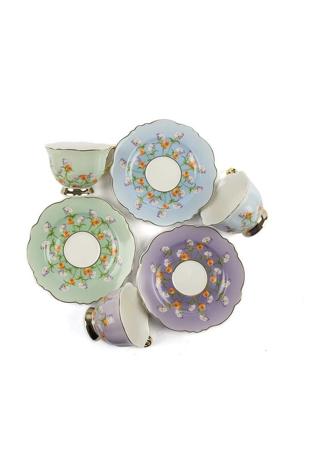 Flora Feliz 2'li Rastgele Renk Kahve Fincan Set 90cc Mutfak - 2