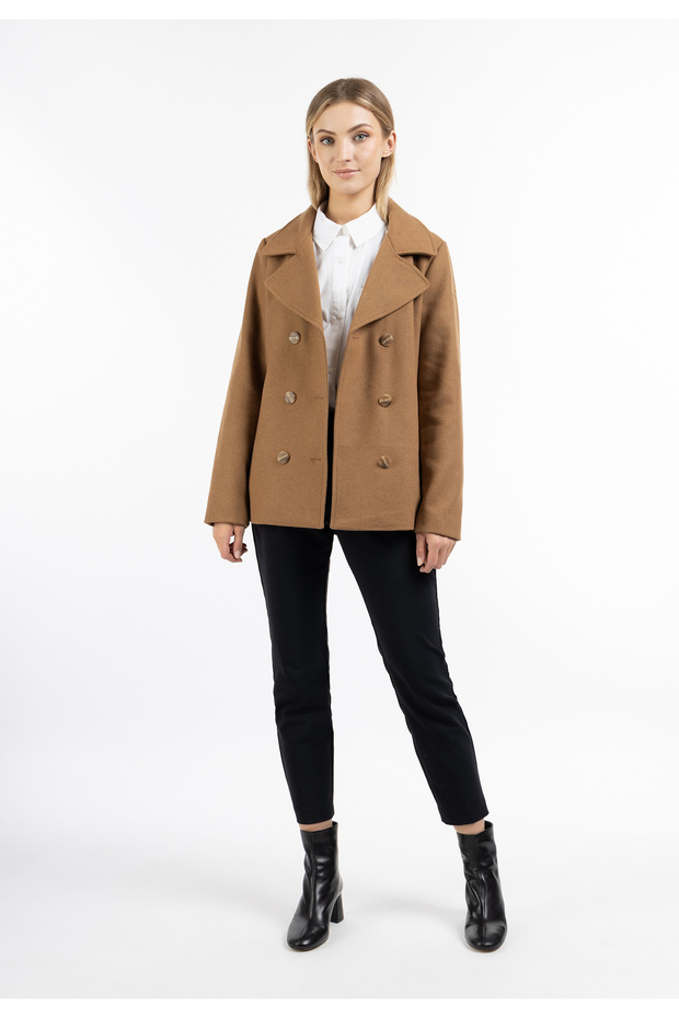 Transitional wool blend pea coat - 1
