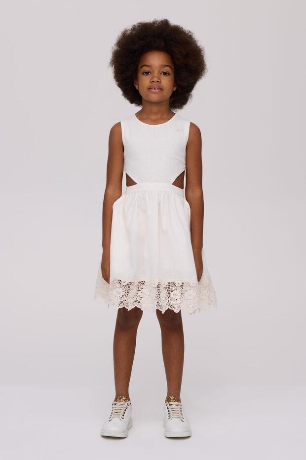 Bg Store Girl's Ecru Dress