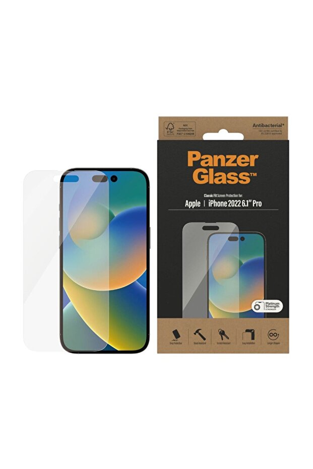 واقي شاشة لجهاز iPhone 14 Pro - شفاف - 1