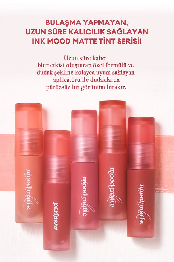 Mat Bitişli, Dolgun ve Pürüzsüz Görünüm Sunan Tint PERIPERA Ink Mood Matte Tint (01 Peach Pure) - 7