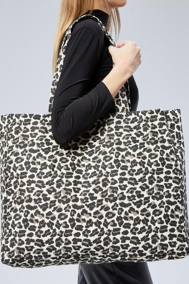 Leopar Desen Büyük Boy Çanta - 5