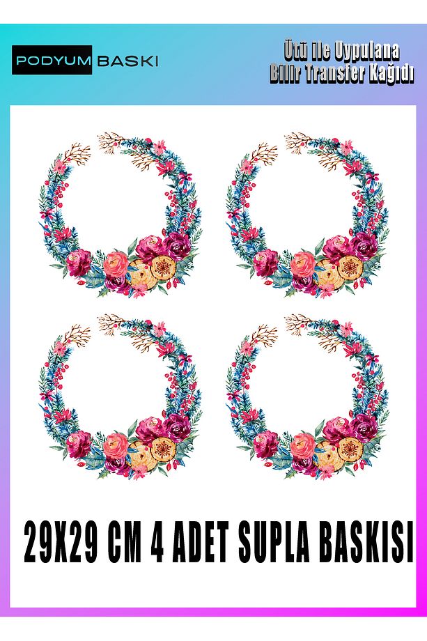 Ütü Ile Yapışan Tekstil Dtf Baskı SUPLA BASKISI MASA ÖRTÜSÜ VE KIRLENT BASKISI - 1