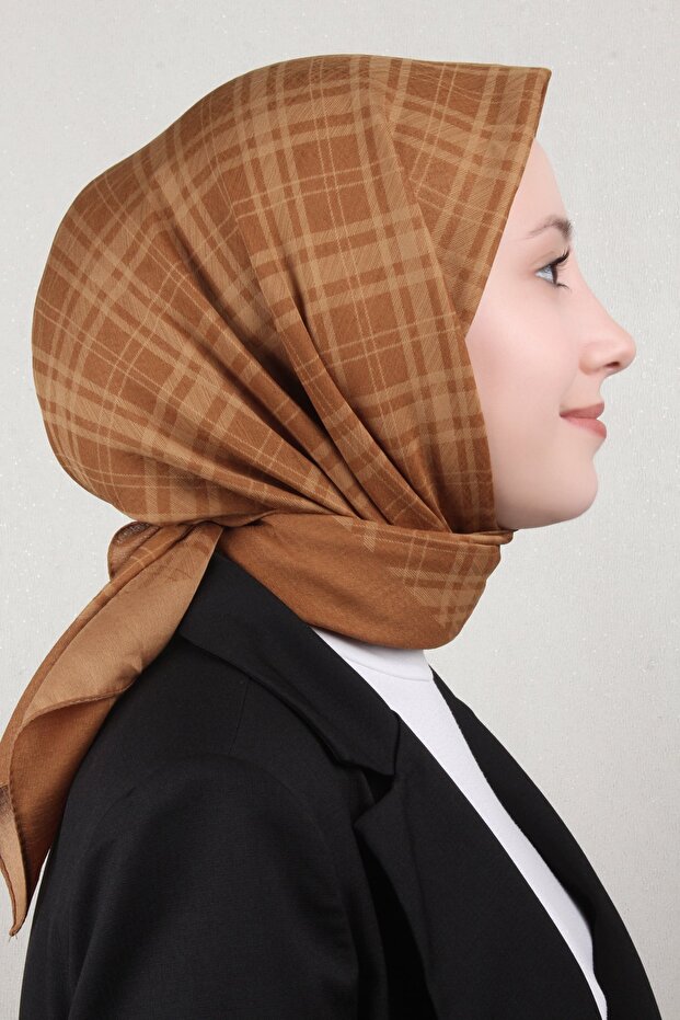 Ekose Eşarp 1040400-930 Karamel - 1
