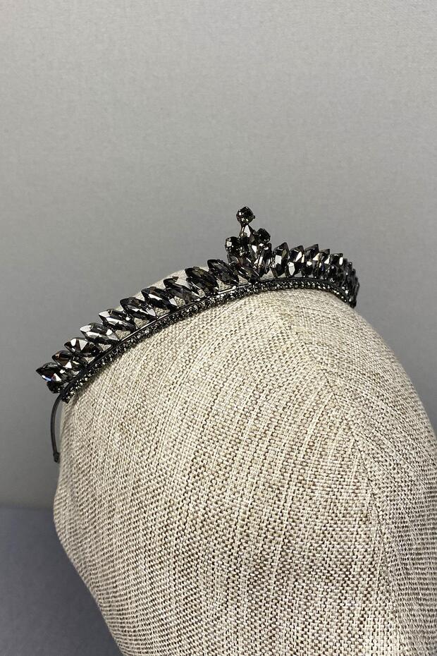 Anthracite Gray Thin Bridal Crown - Ece Model - 6