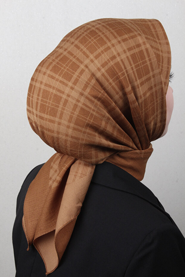 Ekose Eşarp 1040400-930 Karamel - 3