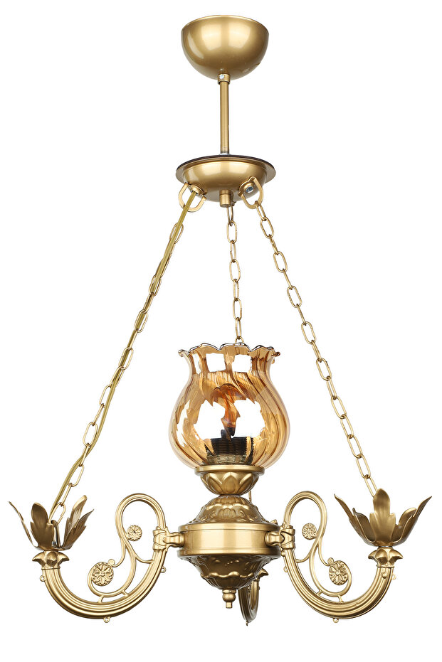 Buğlem Tekli Somon Camlı Avize - 2