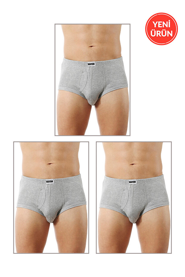 Özkan 0117 3-Pack Men's Cotton Rib Bagged Flexible Soft Comfortable Slip Panties
