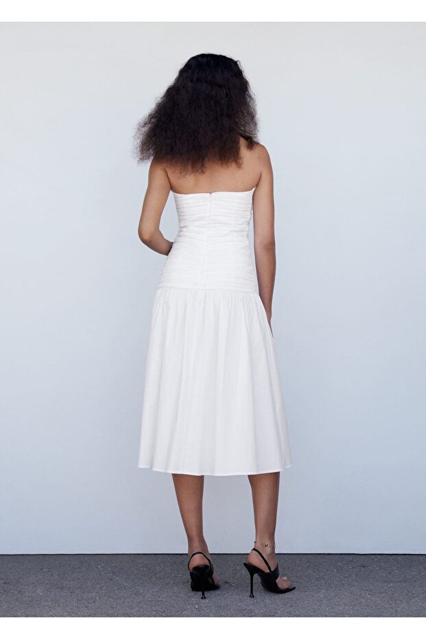 Metalik Detaylı Drape Elbise - 4