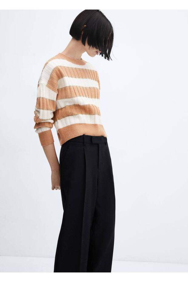 Gestreifter Pullover – Lurexdetail - 6