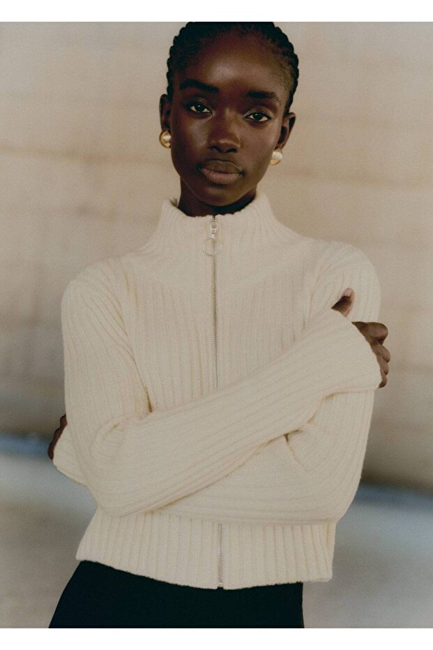 Fermuarlı kısa hırka - 8