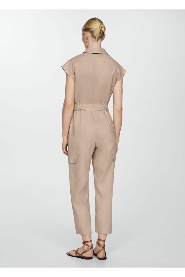 Kargo tarz keten tulum - 4