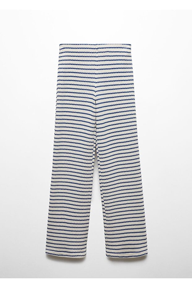 Çizgili kroşe pantolon - 3