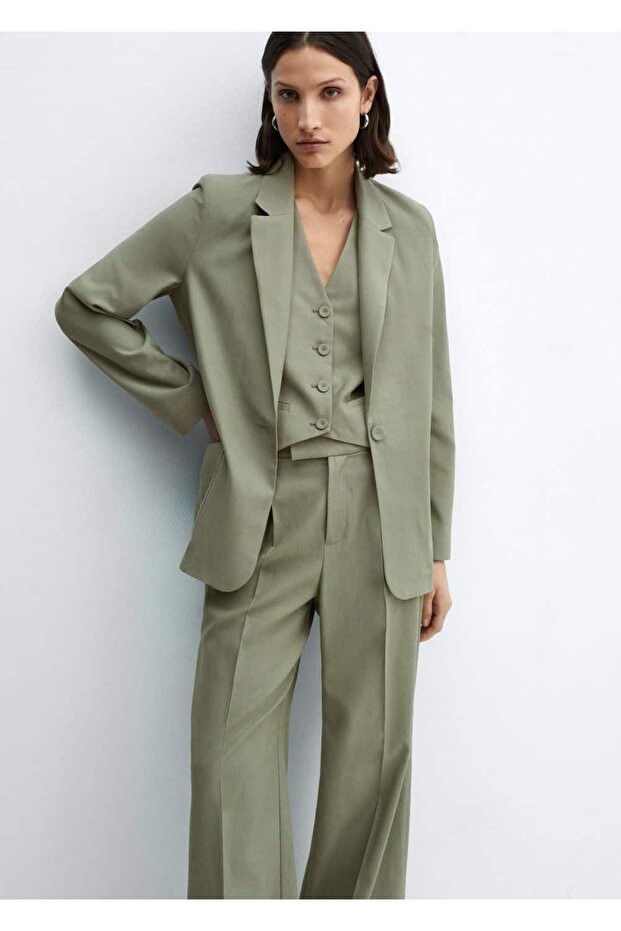 Pilili kumaş pantolonu - 5