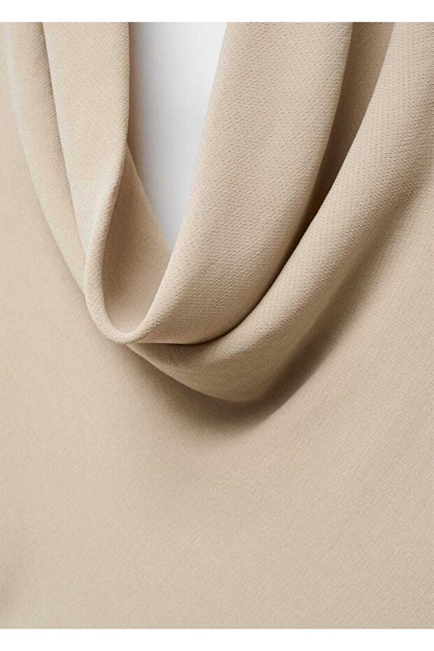 Drape Yaka Halter Yaka Elbise - 6