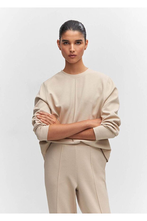 Dekoratif dikişli sweatshirt - 1