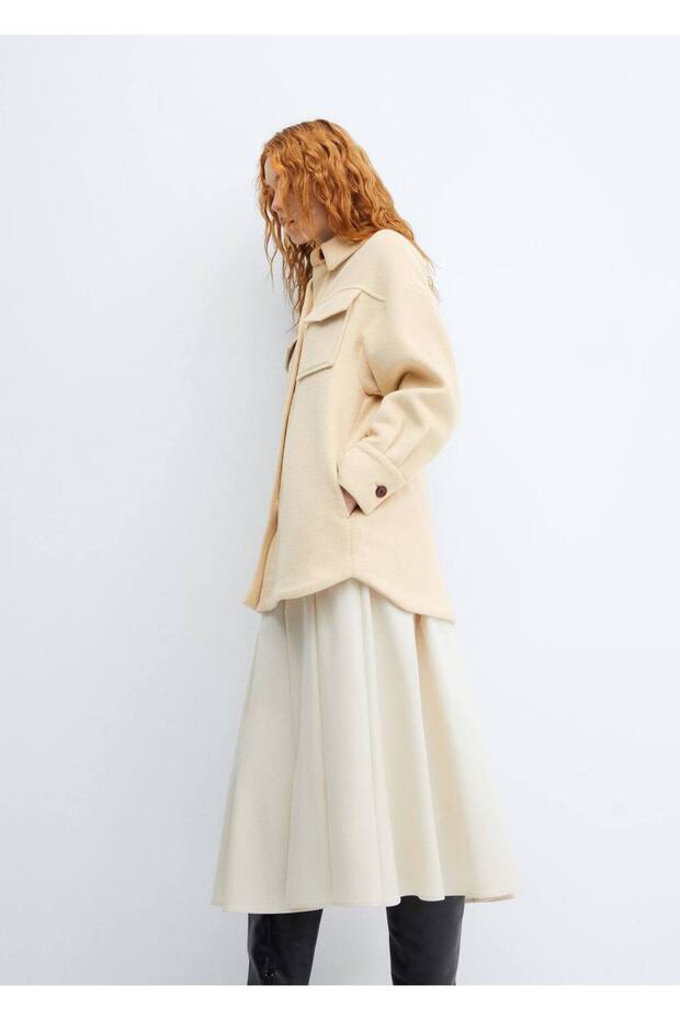 Uzun Yün Gömlek Ceket - 6