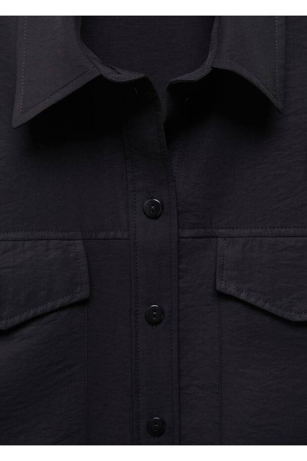 Göğüs cepli modal gömlek - 5