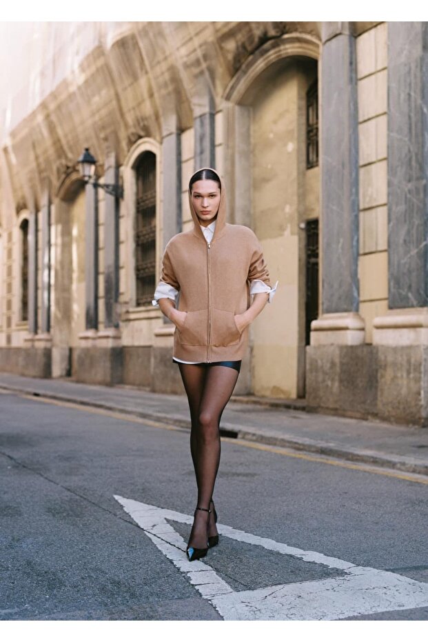 Fermuarlı örgü sweatshirt - 6