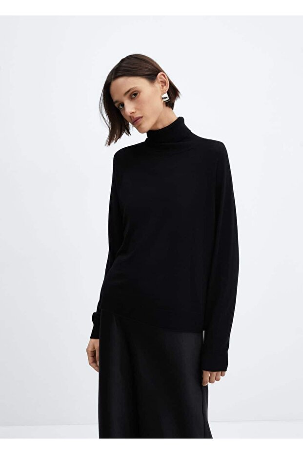 İnce triko boğazlı kazak - 1