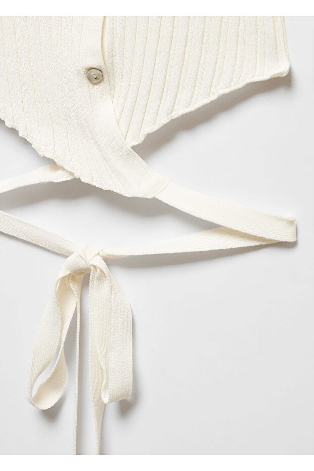 Wrap-cut bow cardigan - 5