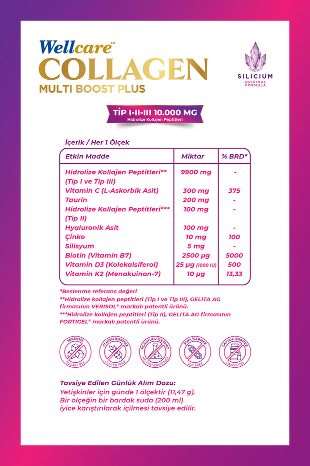 Collagen Multi Boost Plus Tip I-II-III  Nar Aromalı / 10.000 mg Toz Form - 3