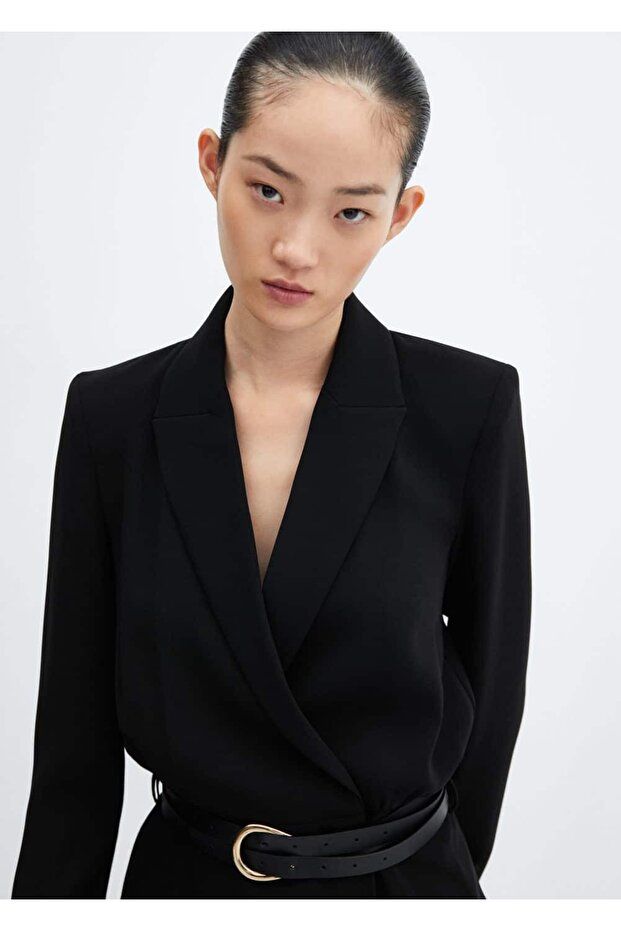 Kemerli anvelop elbise - 8