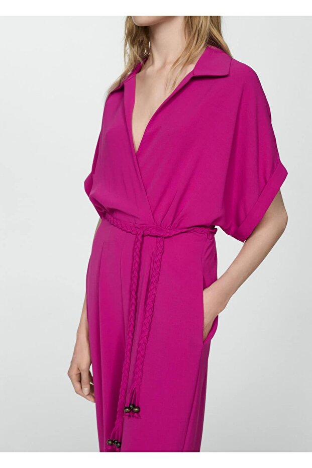 Bağ detaylı uzun tulum - 7