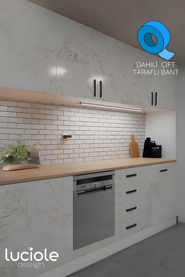 Tezgah Altı Led Işık Mutfak Bar Aç Kapa Beyaz Yapışkanlı 1 Metre - Led Işık Tmbeyaz4 - 5