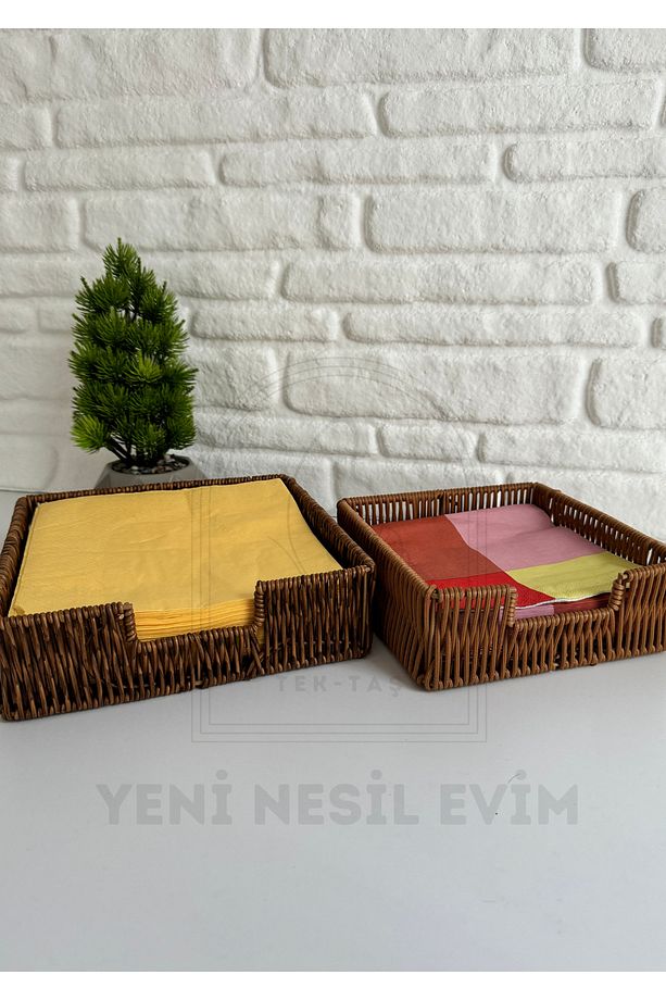 Hasır Rattan Peçetelik / Saklama Kutusu - 8